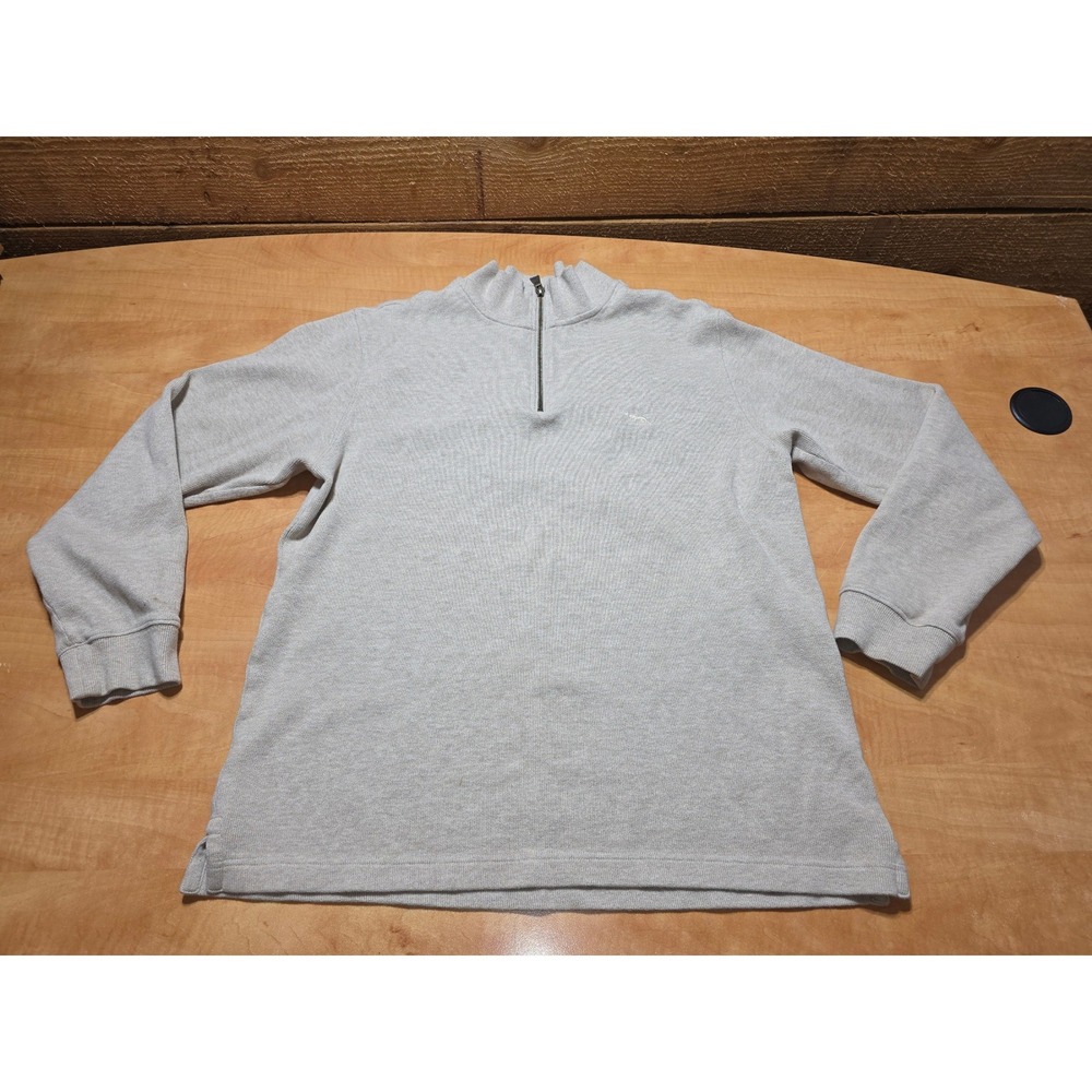 Rodd & Gunn Mens Large Quarter Zip Pullover Sweater Oatmeal Heather Logo L